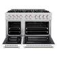 ZLINE 48 in. 6.7 cu. ft. Select Double Oven Dual Fuel Range with 8 Burner Gas Cooktop in Stainless Steel with White Matte Doors, Open Box-Great Condition
