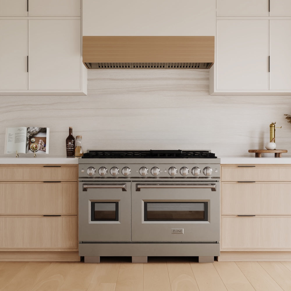 ZLINE 48 in. 6.7 cu. ft. Classic Double Oven Gas Range with 8 Burner Cooktop in Stainless Steel, Open Box-Good Condition