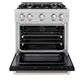 ZLINE 30 in. 4.2 cu. ft. Select Gas Range with 4 Burner Cooktop and Convection Gas Oven in Stainless Steel with Black Matte Door, Open Box-Great Condition