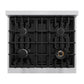 ZLINE 30 in. 4.2 cu. ft. Select Gas Range with 4 Burner Cooktop and Convection Gas Oven in Stainless Steel with Black Matte Door, Open Box-Great Condition