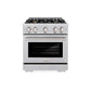 ZLINE 30 in. 4.2 cu. ft. Select Gas Range with Convection Gas Oven in Stainless Steel with 4 Brass Burners, Open Box-Great Condition