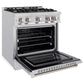 ZLINE 30 in. 4.2 cu. ft. Select Gas Range with Convection Gas Oven in Stainless Steel with 4 Brass Burners, Open Box-Great Condition