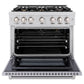 ZLINE 36 in. 5.2 cu. ft. Select Gas Range with Convection Gas Oven in Stainless Steel with 6 Brass Burners, Open Box-Great Condition