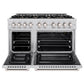 ZLINE 48 in. 6.7 cu. ft. Select Double Oven Gas Range in Stainless Steel with 8 Brass Burners, Open Box-Great Condition