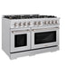ZLINE 48 in. 6.7 cu. ft. Select Double Oven Gas Range in Stainless Steel with 8 Brass Burners, Open Box-Great Condition