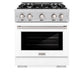 ZLINE 30 in. 4.2 cu. ft. Select Gas Range with 4 Burner Cooktop and Convection Gas Oven in Stainless Steel with White Matte Door, Open Box-Great Condition