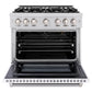 ZLINE 36 in. 5.2 cu. ft. Select Gas Range with 6 Burner Cooktop and Convection Gas Oven in Stainless Steel with White Matte Door, Open Box-Great Condition