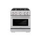 ZLINE 30 in. 4.2 cu. ft. Select Gas Range with 4 Burner Cooktop and Convection Gas Oven in Stainless Steel, Open Box-Great Condition