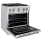 ZLINE 30 in. 4.2 cu. ft. Select Gas Range with 4 Burner Cooktop and Convection Gas Oven in Stainless Steel, Open Box-Great Condition