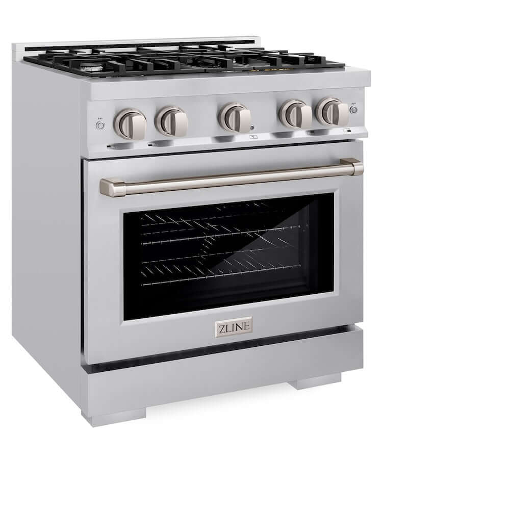 ZLINE 30 in. 4.2 cu. ft. Select Gas Range with 4 Burner Cooktop and Convection Gas Oven in Stainless Steel (HGR30)