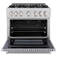 ZLINE 36 in. 5.2 cu. ft. Select Gas Range with 6 Burner Cooktop and Convection Gas Oven in Stainless Steel, Open Box-Great Condition