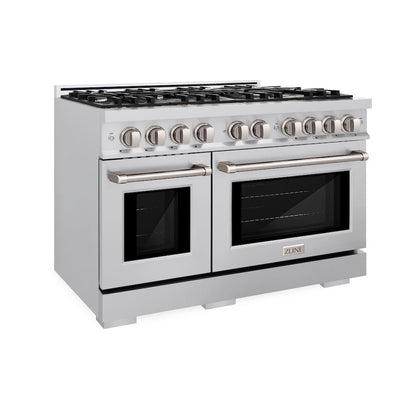 ZLINE 48 in. 6.7 cu. ft. Select Double Oven Gas Range with 8 Burner Cooktop in Stainless Steel, Open Box-Great Condition