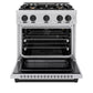 ZLINE Autograph Edition 30 in. 4.2 cu. ft. Select Gas Range with 4 Burner Cooktop and Convection Gas Oven in Stainless Steel and Matte Black Accents, Open Box-Great Condition