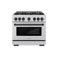 ZLINE Autograph Edition 36 in. 5.2 cu. ft. Select Gas Range with 6 Burner Cooktop and Convection Gas Oven in Stainless Steel and Matte Black Accents, Open Box-Great Condition