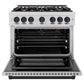 ZLINE Autograph Edition 36 in. 5.2 cu. ft. Select Gas Range with 6 Burner Cooktop and Convection Gas Oven in Stainless Steel and Matte Black Accents, Open Box-Great Condition
