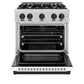 ZLINE Autograph Edition 30 in. 4.2 cu. ft. Select Gas Range with 4 Burner Cooktop and Convection Gas Oven in Stainless Steel with White Matte Door and Matte Black Accents, Open Box-Great Condition