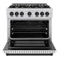 ZLINE Autograph Edition 36 in. 5.2 cu. ft. Select Gas Range with 6 Burner Cooktop and Convection Gas Oven in Stainless Steel with White Matte Door and Matte Black Accents, Open Box-Great Condition