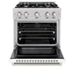 ZLINE 30 in. 4.2 cu. ft. Select Dual Fuel Range with 4 Burner Gas Cooktop and Electric Convection Oven in Stainless Steel with White Matte Door, Open Box-Great Condition