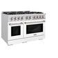 ZLINE 48 in. 6.7 cu. ft. Select Double Oven Gas Range with 8 Burner Cooktop in Stainless Steel with White Matte Doors, Open Box-Great Condition