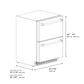 ZLINE 24 in. Touchstone 168 Can Outdoor-Rated Dual Refrigerator Drawer with Black Matte Doors (RDSO-BLM-24) dimensional diagram.