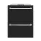 ZLINE 24 in. Touchstone 168 Can Outdoor-Rated Dual Refrigerator Drawer with Black Matte Doors (RDSO-BLM-24)