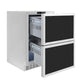 ZLINE 24 in. Touchstone 168 Can Outdoor-Rated Dual Refrigerator Drawer with Panel-Ready Doors, Open Box-Good Condition