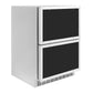 ZLINE 24 in. Touchstone 168 Can Outdoor-Rated Dual Refrigerator Drawer with Panel-Ready Doors, Open Box-Great Condition