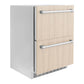ZLINE 24 in. Touchstone 168 Can Outdoor-Rated Dual Refrigerator Drawer with Panel-Ready Doors, Open Box-Good Condition