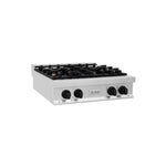 ZLINE Autograph Edition 30 in. Legacy Gas Rangetop with 4 Burners and Porcelain Cooktop in Stainless Steel with Matte Black Accents (RTZ-30-MB)