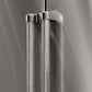 ZLINE Autograph Edition 72 in. 39.6 cu. ft. French Door Built-In Bottom Freezer Refrigerator with Water Dispensers and Ice Makers in Stainless Steel with Graphite Gray Interior and Polished Nickel Helix Handles (GRBITZ-30472KPN) two Helix handles on refrigerator exterior showing knurled diamond texture.
