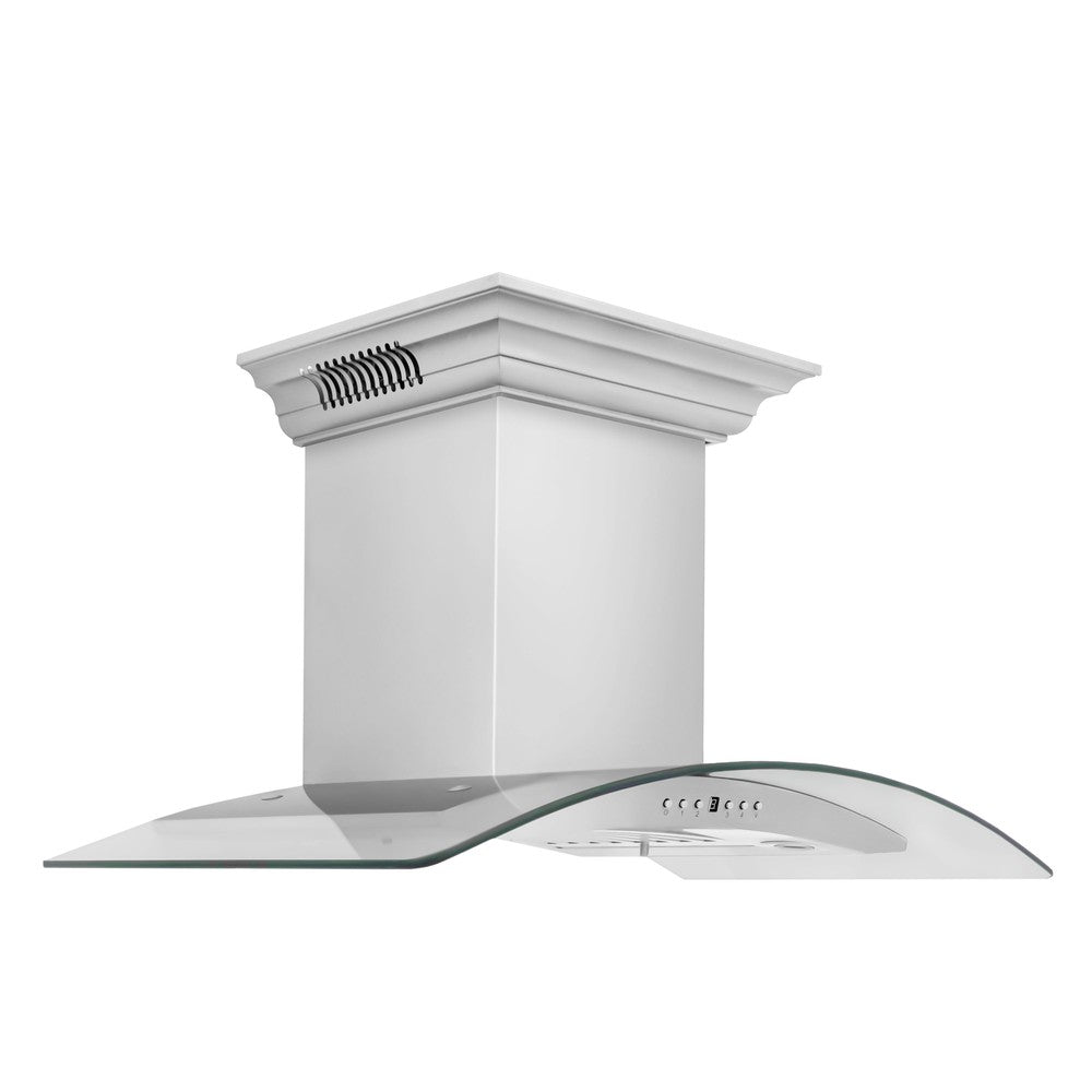 ZLINE Ducted Vent Wall Mount Range Hood in Stainless Steel with Built-in ZLINE CrownSound Bluetooth Speakers (KN4CRN-BT) 