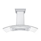 ZLINE Ducted Vent Wall Mount Range Hood in Stainless Steel with Built-in ZLINE CrownSound Bluetooth Speakers (KN4CRN-BT) front, under.