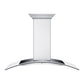 ZLINE Ducted Vent Wall Mount Range Hood in Stainless Steel with Built-in ZLINE CrownSound Bluetooth Speakers (KN4CRN-BT) front.