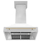 ZLINE Autograph Edition 36 in. Stainless Steel Range Hood with White Matte Shell and Accent Handle (8654STZ-WM36)