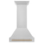 ZLINE Autograph Edition 30 in. Stainless Steel Range Hood with Stainless Steel Shell and Handle (8654STZ-30) Champagne Bronze front.