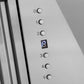 ZLINE Autograph Edition 30 in. Stainless Steel Range Hood with Stainless Steel Shell and Handle (8654STZ-30) fan and lighting control buttons.