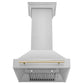 ZLINE Autograph Edition 30 in. Stainless Steel Range Hood with Stainless Steel Shell and Handle (8654STZ-30) front, under.