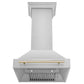 ZLINE Autograph Edition 30 in. Kitchen Package with Stainless Steel Dual Fuel Range, Range Hood, Dishwasher and Refrigeration with Polished Gold Accents (4AKPR-RARHDWM30-G)
