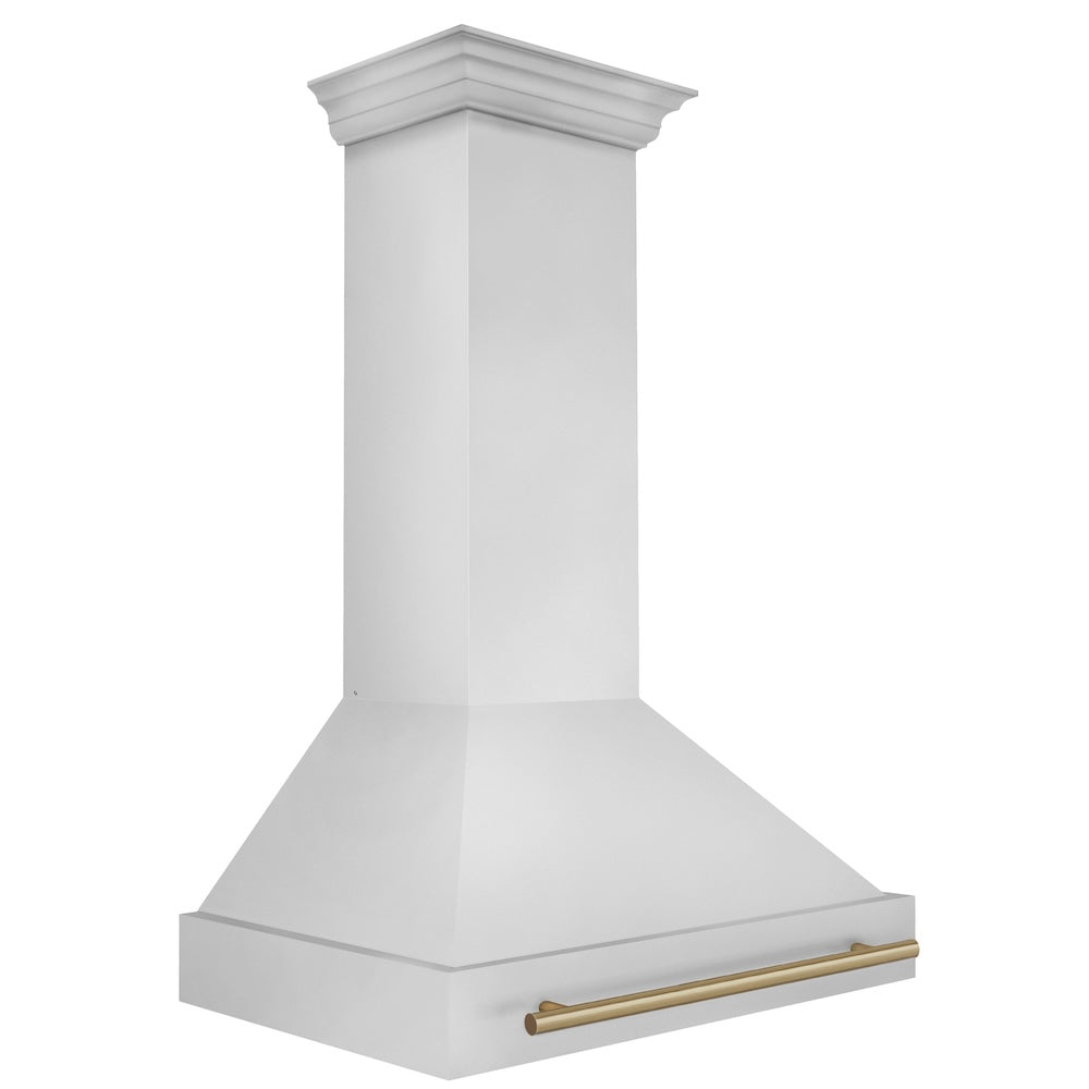 ZLINE Autograph Edition 36 in. Stainless Steel Range Hood with Stainless Steel Shell and Handle (8654STZ-36) Champagne Bronze side.