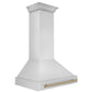 ZLINE Autograph Edition 36 in. Stainless Steel Range Hood with Stainless Steel Shell and Handle (8654STZ-36) Champagne Bronze side.