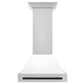ZLINE Autograph Edition 30 in. Kitchen Package with Stainless Steel Dual Fuel Range with White Matte Door and Range Hood with Matte Black Accents (2AKP-RAWMRH30-MB)
