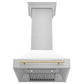 ZLINE Autograph Edition Stainless Steel Range Hood with White Matte Shell and Accent Handle (8654STZ-WM)