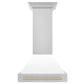 ZLINE Autograph Edition Stainless Steel Range Hood with White Matte Shell and Accent Handle (8654STZ-WM)