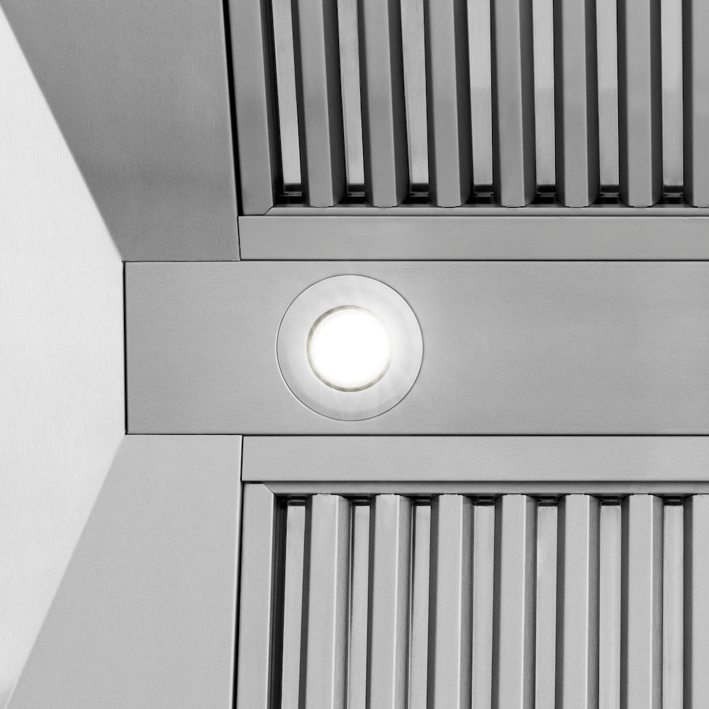 ZLINE Autograph Edition Stainless Steel Range Hood with White Matte Shell and Accent Handle (8654STZ-WM)