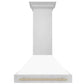 ZLINE Autograph Edition 36 in. Stainless Steel Range Hood with White Matte Shell and Accent Handle (8654STZ-WM36)