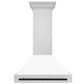 ZLINE Autograph Edition 36 in. Kitchen Package with Stainless Steel Dual Fuel Range with White Matte Door and Range Hood with Matte Black Accents (2AKP-RAWMRH36-MB)