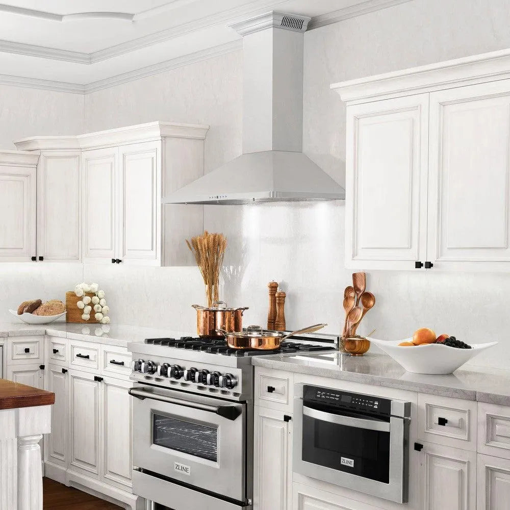 ZLINE Wall Mount Range Hood in Stainless Steel with Built-in ZLINE CrownSound Bluetooth Speakers (KF1CRN-BT) 