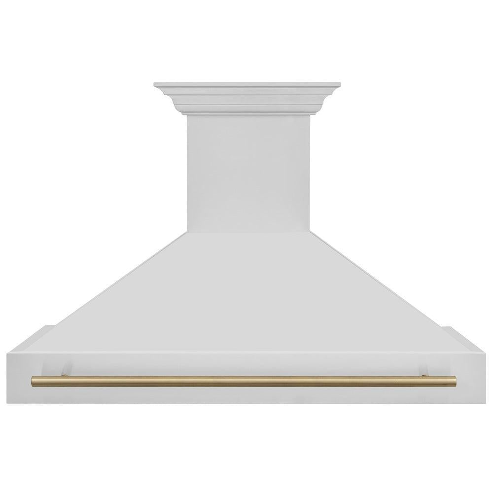 ZLINE Autograph Edition 48 in. Kitchen Package with Stainless Steel Dual Fuel Range, Range Hood, Dishwasher and Refrigeration with Champagne Bronze Accents (4KAPR-RARHDWM48-CB)