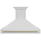 ZLINE Autograph Edition 48 in. Kitchen Package with Stainless Steel Dual Fuel Range, Range Hood and Dishwasher with Champagne Bronze Accents (3AKP-RARHDWM48-CB)