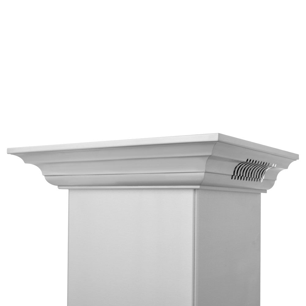 ZLINE Ducted Vent Wall Mount Range Hood in Stainless Steel with Built-in ZLINE CrownSound Bluetooth Speakers (KN4CRN-BT) 